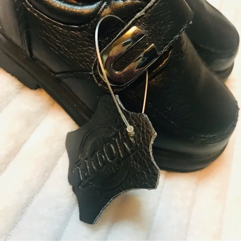 Black Leather Kids School Shoes Dress Shoe Toddler Baby Boys Size 5